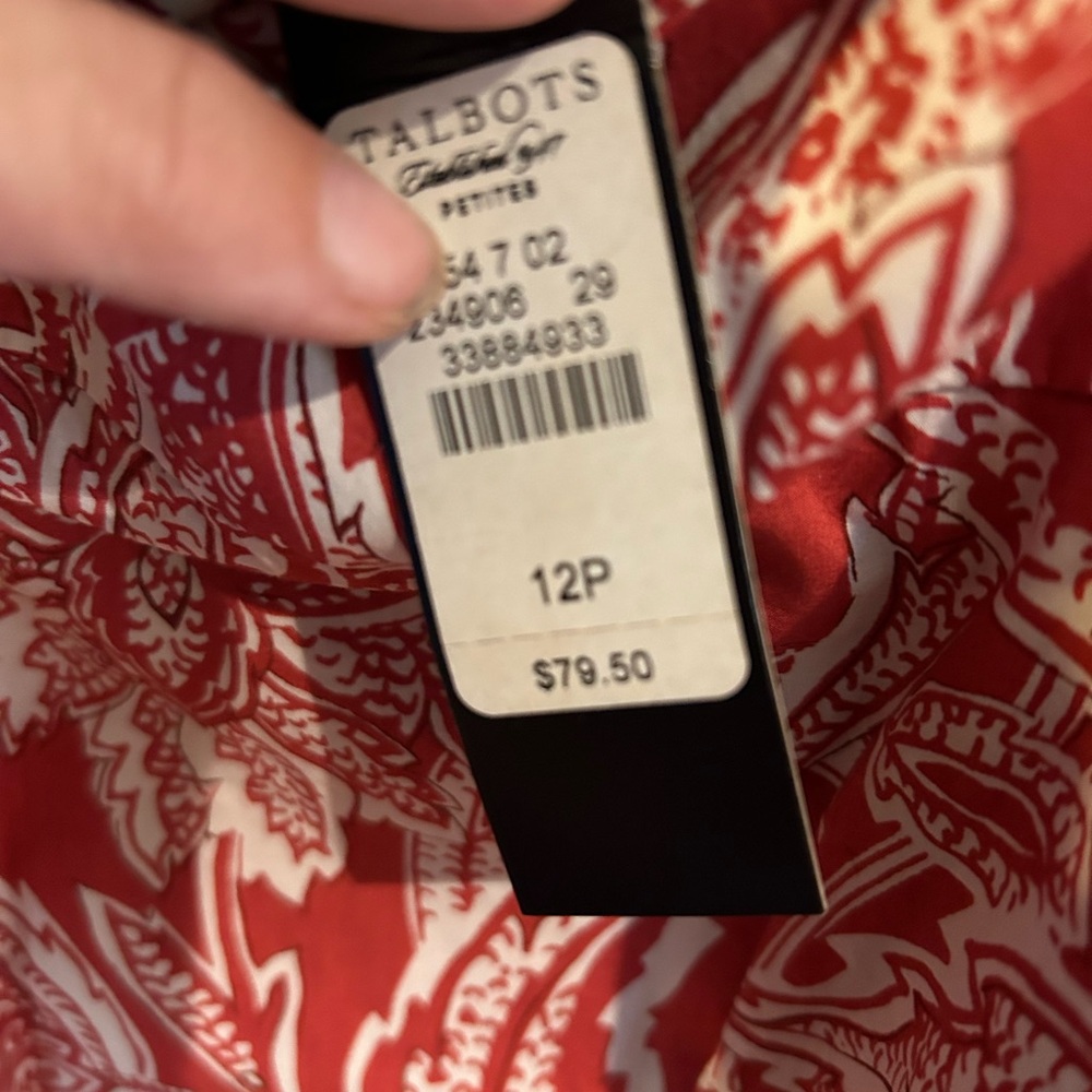 Talbots red and white a line skirt - Picture 3 of 4